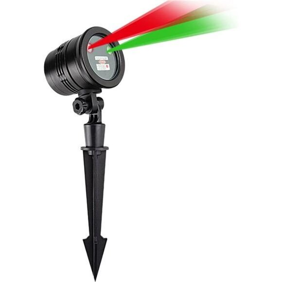 Christmas Laser Lights, Projector Light Led Landscape Spotlight Red & Green Star - Picture 5 of 6